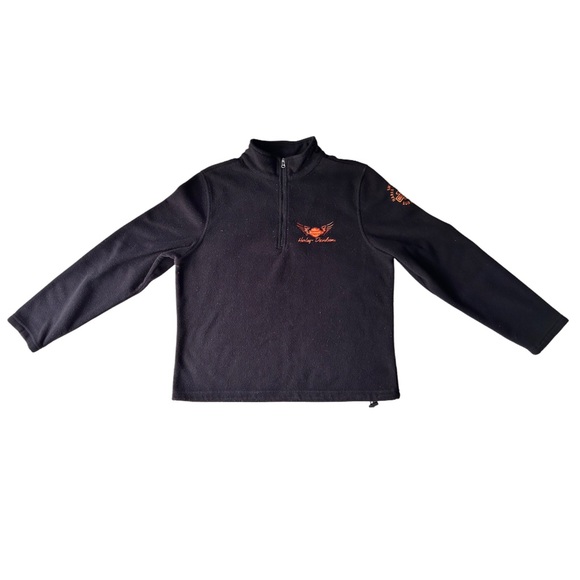 Harley-Davidson Women's Black Quarter Zip Fleece Jacket Size Small Auburn Ma - Picture 8 of 9